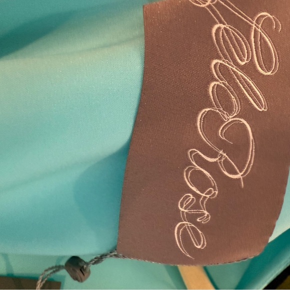 Lela Rose Blue and Black Pleated Sheath Midi Dress - Picture 4 of 7